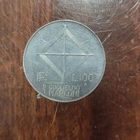 Moneta Storica - 100 Lire 1974 Guglielmo Marconi