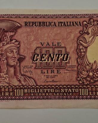 Banconota 100 lire Italia elmata 