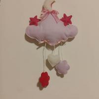 Fiocco nascita nuvola, luna e stelle