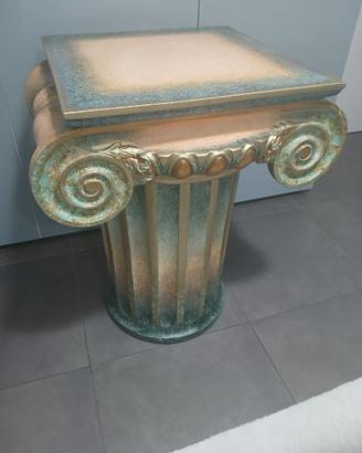 Tavolino Colonna Capitello Ionico Resina 75 cm Sfu