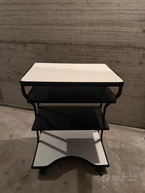 Carrello Mobiletto su Ruote Bicolore (Bianco/Nero)