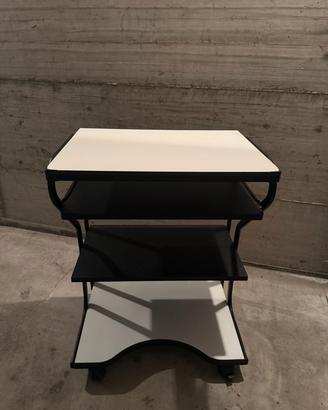 Carrello Mobiletto su Ruote Bicolore (Bianco/Nero)