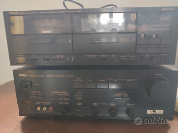 Yamaha amplificatore stereo e lettore audiocasset