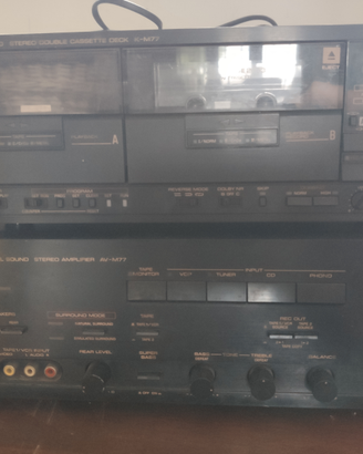 Yamaha amplificatore stereo e lettore audiocasset