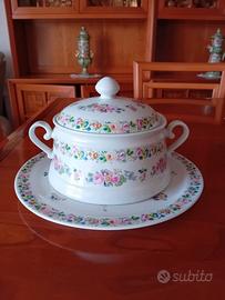 zuppiera con coperchio e piatto Limoges
