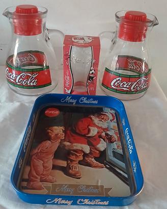 coca cola caraffe bicchiere  vassoio 