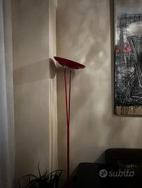 Lampada da terra rossa vintage dimmerabile