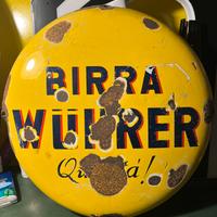 Insegna smaltata bottone birra wuhrer