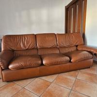 Divano a 3 posti in vera pelle