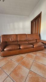 Divano a 3 posti in vera pelle