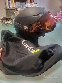 casco da sci con mascherina incorporata 