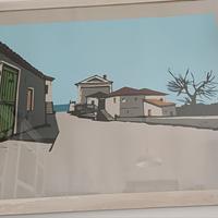 Serigrafia "villaggio " Enotrio Pugliese 