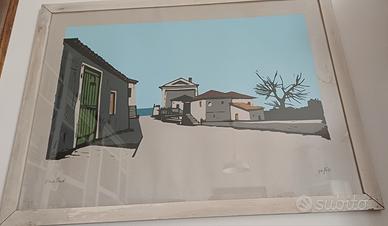 Serigrafia "villaggio " Enotrio Pugliese 