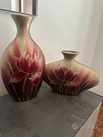 Set 2 vasi da tavolo decorativi stile floreale