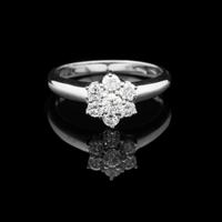 ANELLO DAISY IN ORO BIANCO 18 KT BRILLANTI 0.53 CT