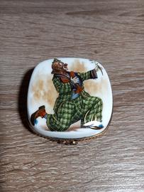 Limoges scatola Portapillole France Clown pagliacc