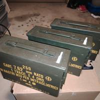 3 CASSETTE MILITARI PORTA MUNIZIONI 