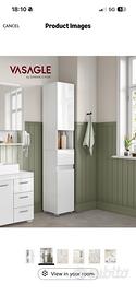 Colonna bagno laccata bianca 170x30x30