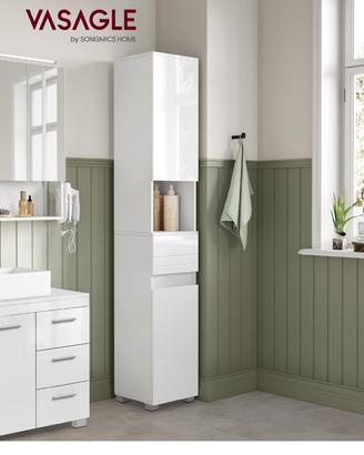 Colonna bagno laccata bianca 170x30x30