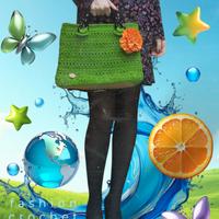 borsa uncinetto verde 