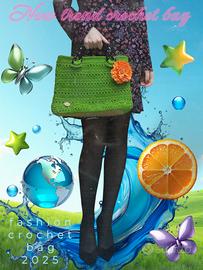 borsa uncinetto verde 
