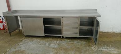 bancone in acciaio inox 3,20mt