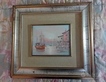 Quadro Olio su Tela J.Martin con Grande Cornice