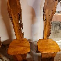 2 sedie in noce massello
