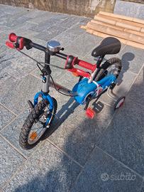 Bicicletta bambino 14 pollici B'Twin con rotelle