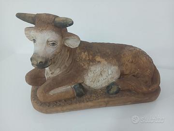 Bue Seduto Presepe Fontanini 50 cm  Statua Resina