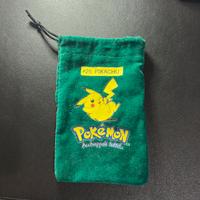 Sacchetto portaviglie pokemon pikachu stoffa verde