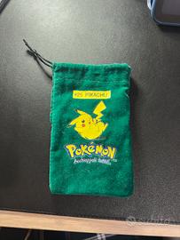 Sacchetto portaviglie pokemon pikachu stoffa verde