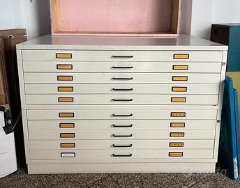 cassettiera porta disegni A0 doppia in metallo