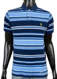 Polo Ralph Lauren Uomo Taglia L Righe Blu Custom