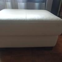 puff in pelle color panna