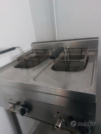 friggitrice d'appoggio a gas 2 vasche 