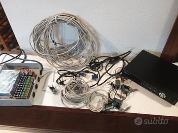 impianto di videosorveglianza con alimentatore 