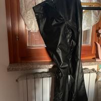Pantaloni ecopelle neri