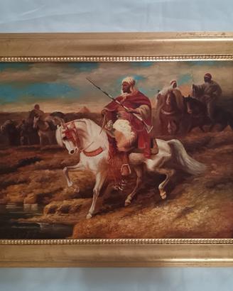 Quadro orientalista dipinto olio su legno 