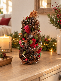 Alberello decorativo con pigne – Natale – 12x17 cm