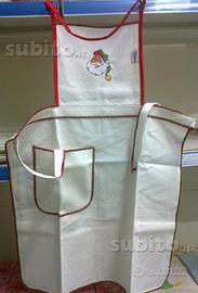 Grembiule pettorina ricamo natalizio cucina
