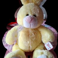 Peluche coniglio pasquale giallo Pelux