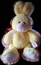 Peluche coniglio pasquale giallo Pelux