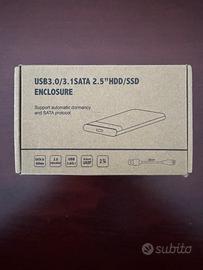 Custodia USB  SATA HDD/SDD da 2,5" e cavo SATA