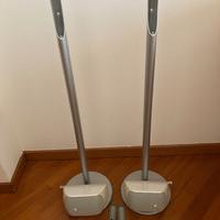 Coppia casse B&W M1 bianche con stand da pavimento