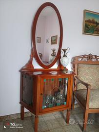 Vetrinetta con specchiera in legno stile classico