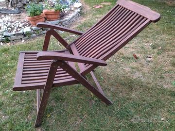 sedia in teak reclinabile 