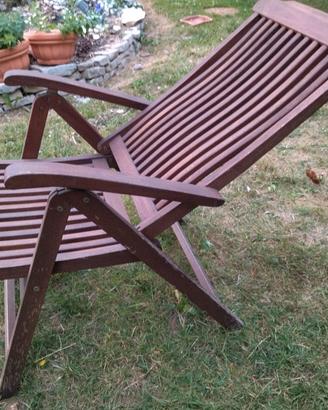 sedia in teak reclinabile 