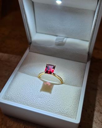 Anello oro giallo 14 kt, 2,14 tw, diamante