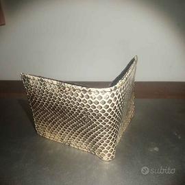 Portafoglio artigianale uomo, in pelle di pitone
